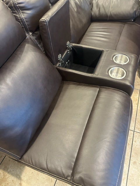 *Free Delivery* Faux Leather Reclining 3 Piece Sectional Couch with Storage and Power Ports