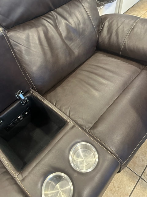 *Free Delivery* Faux Leather Reclining 3 Piece Sectional Couch with Storage and Power Ports