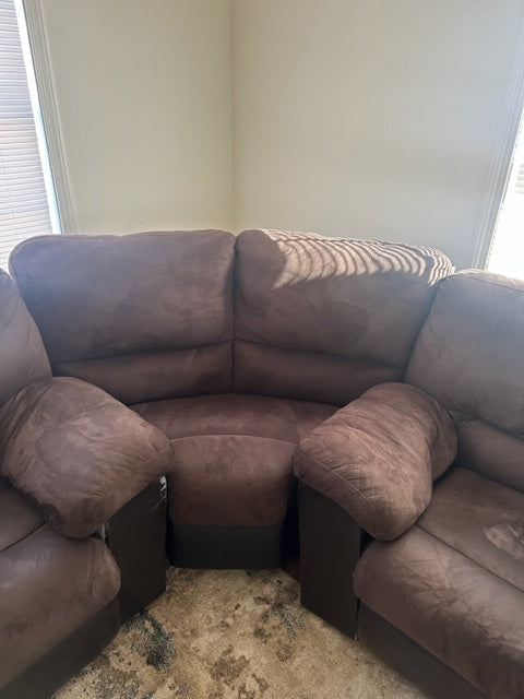 *Free Delivery* 3 Piece Reclining brown Sectional Couch