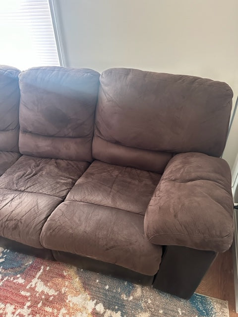 *Free Delivery* 3 Piece Reclining brown Sectional Couch