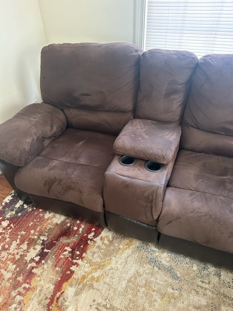 *Free Delivery* 3 Piece Reclining brown Sectional Couch